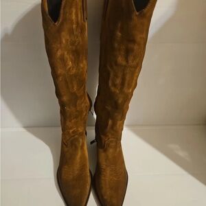 Sundance Brown Suede Heeled Boots